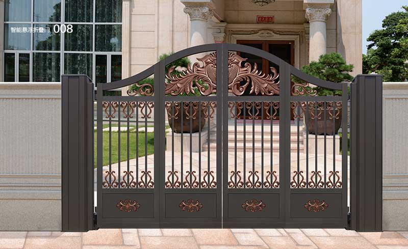 铝艺大门 - 智能悬浮折叠门008