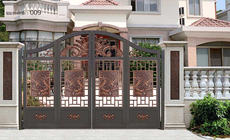 铝艺大门 - 智能悬浮折叠门009